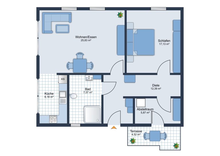 Immobilienangebot - Melle - Alle - Zentrale Zwei-Zimmer-Erdgeschosswohnung in Melle - Wo Komfort zu Hause ist.