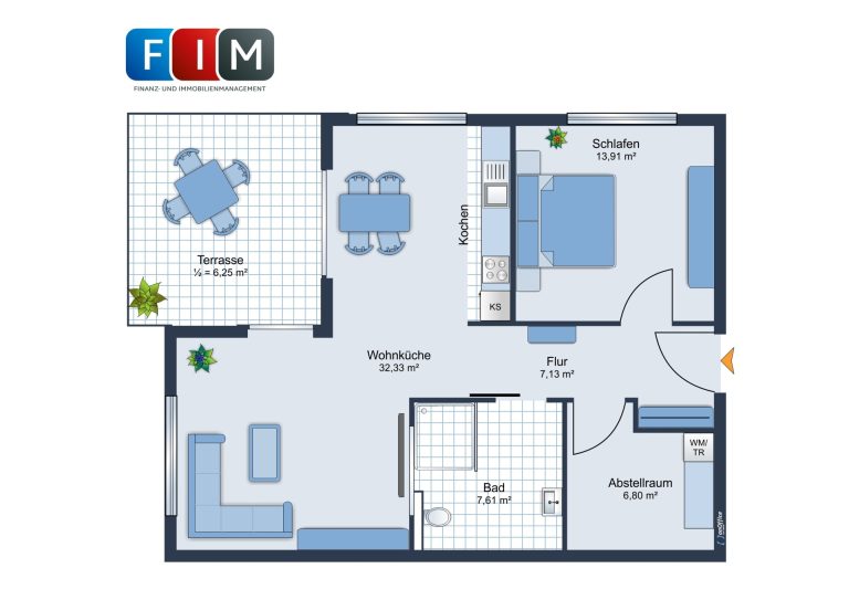 Immobilienangebot - Osnabrück / Voxtrup - Alle - Ihr neues Zuhause: 2-Zimmer-Wohnung mit Garten in ruhiger Lage Osnabrücks
