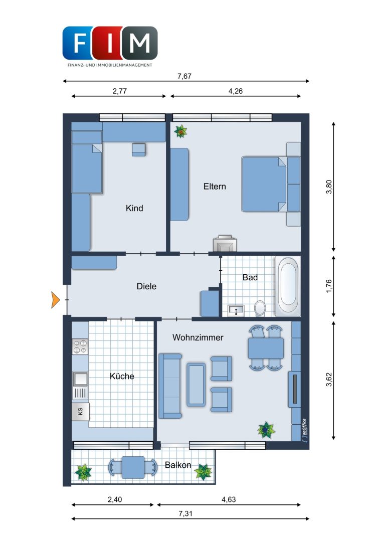 Immobilienangebot - Osnabrück - Alle - Kapitalanlage mit Potenzial: Vermietete Drei-Zimmer Etagenwohnung in Osnabrück