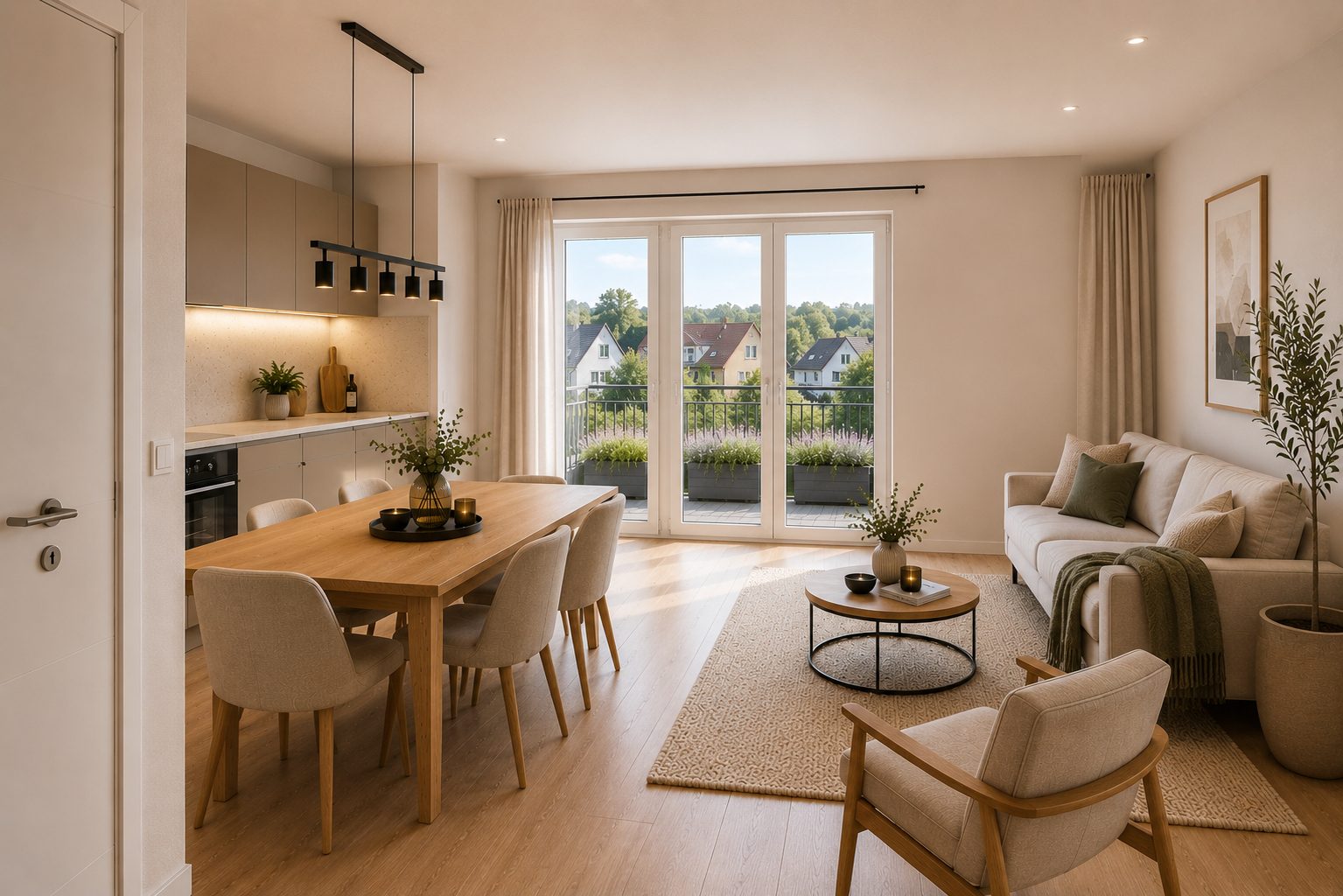 Immobilienangebot - Dissen am Teutoburger Wald - Alle - Zeitgemäß wohnen in Dissen: Neubauwohnung mit Terrasse und nachhaltigem Energiekonzept