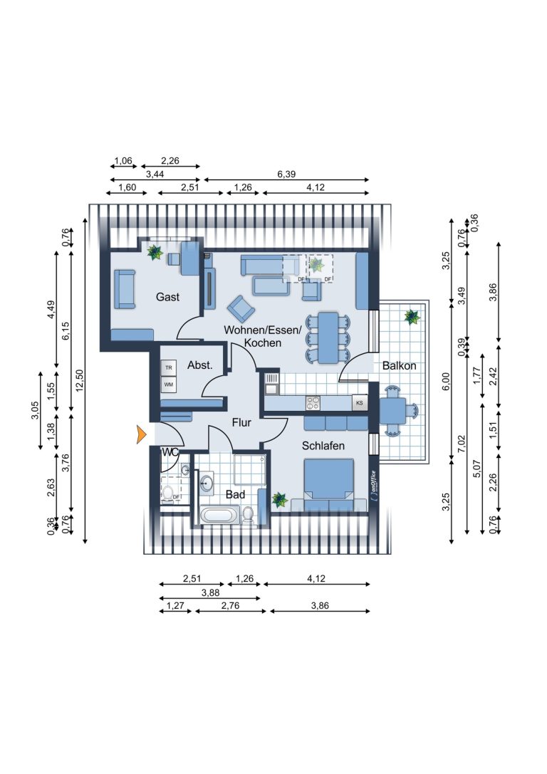 Immobilienangebot - Detmold / Remmighausen - Alle - Energieeffizient über den Dächern von Detmold: Moderne 3-Zimmer-Wohnung mit Balkon und Weitblick
