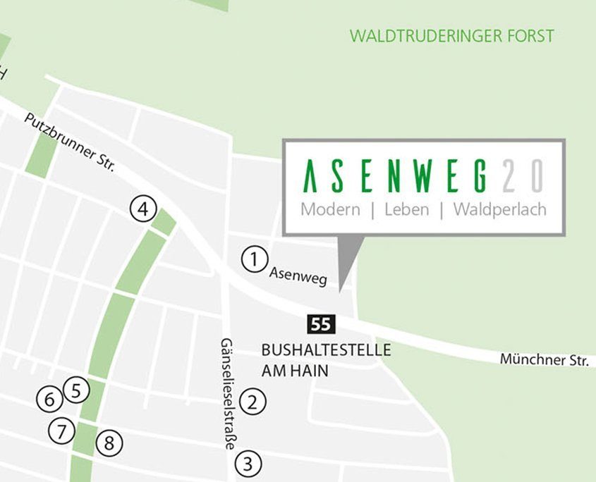 Lagekarte im Waldtruderinger Forst