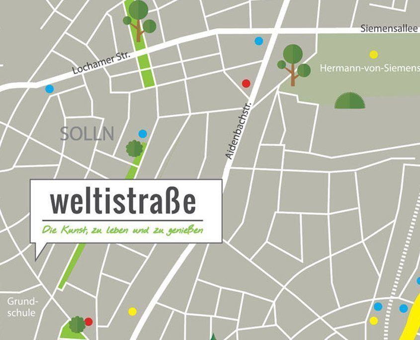 Lageplan der weltiststraße in solln