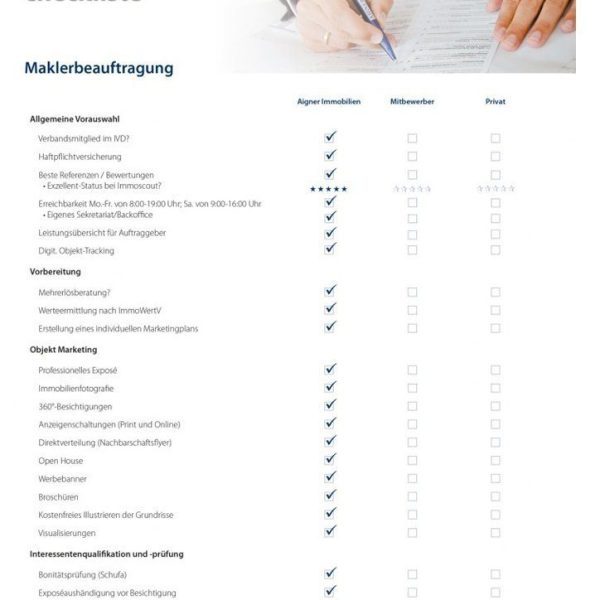 Checkliste Maklerbeauftragung - Aigner Immobilien