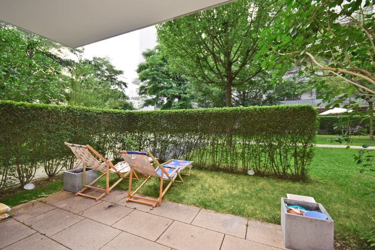 Aigner Immobilien GmbH - Immobilienangebot - 80636 München - Neuhausen - Erdgeschosswohnung - Moderne 2-Zimmer-Terrassenwohnung mit Gartenanteil in Neuhausen