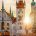 München: Historisches Stadtbild am Münchner Marienplatz mit Altem Rathaus und Architektur bei Sonnenaufgang