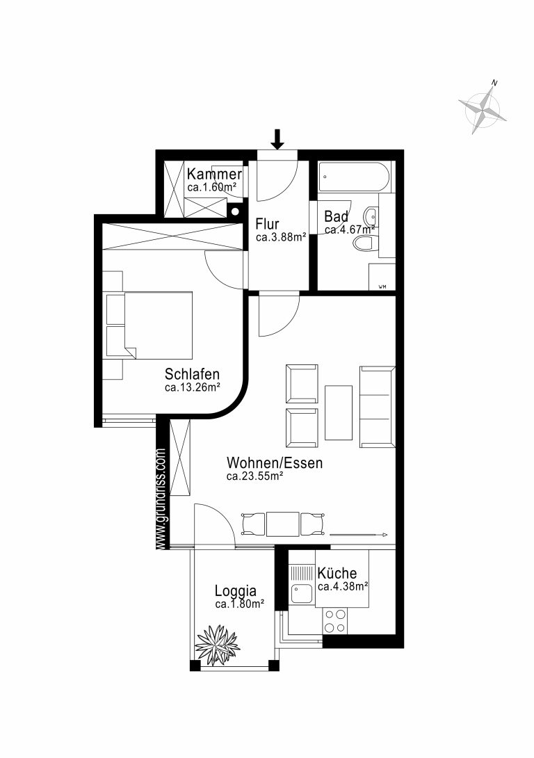 Aigner Immobilien GmbH - Immobilienangebot - 82110 Germering - Germering - Etagenwohnung - Attraktive 2-Zimmer-Wohnung mit Balkon und Einbauküche in gefragter Lage von Germering