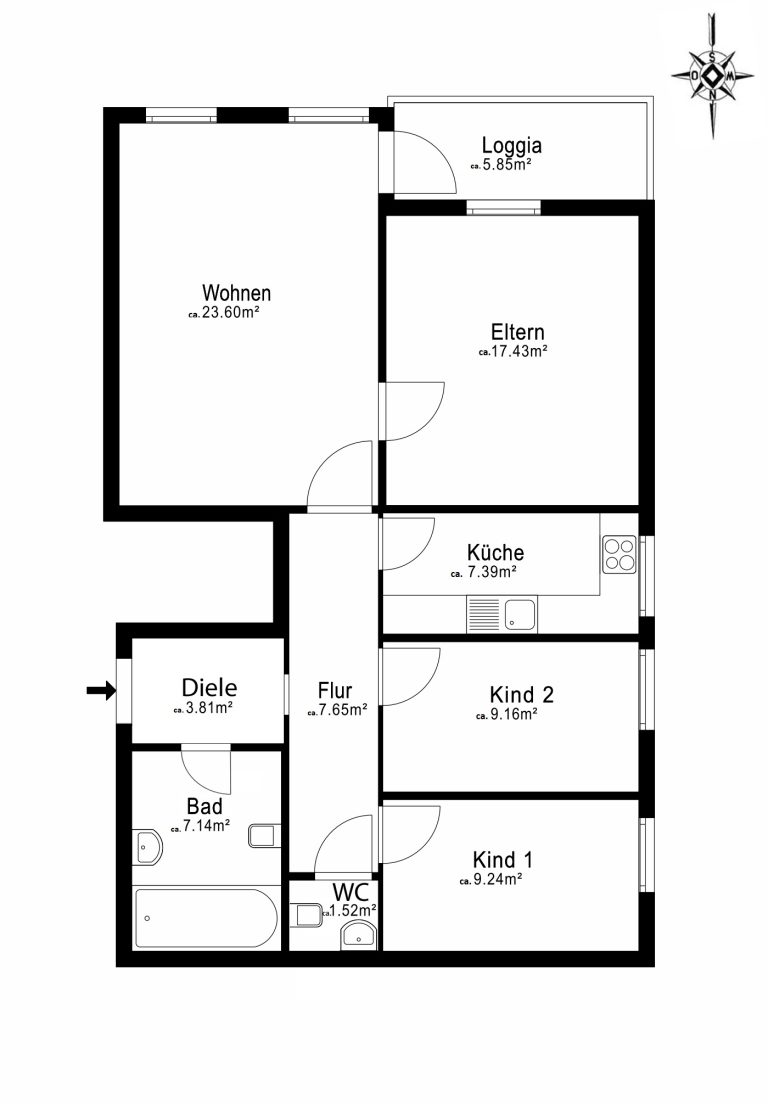 Aigner Immobilien GmbH - Immobilienangebot - 81369 München - Sendling - Dachgeschosswohnung - Sanierte Dachgeschoss-Wohnung mit sonniger Süd-Loggia über den Dächern von Sendling