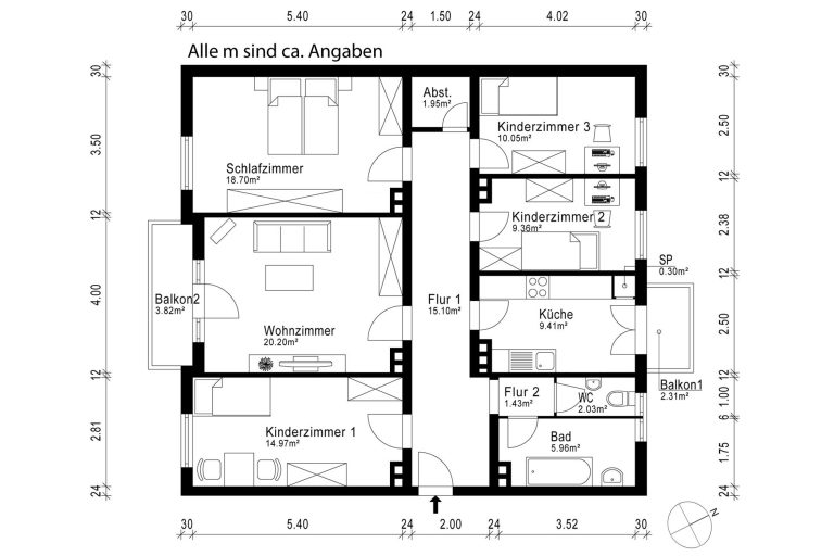 Aigner Immobilien GmbH - Immobilienangebot - 80333 München - Maxvorstadt - Etagenwohnung - Mit Kündigungsausschluss vermietet: 5-Zimmer-Wohnung mit zwei Balkonen in Top-Lage