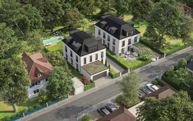 Aigner Immobilien GmbH - Immobilienangebot - 81545 München - Harlaching - Baugrund für Ein- / Zweifamilienhäuser - Bestlage am Isarhochufer: Grundstück für zwei Einfamilien- oder Doppelhäuser!