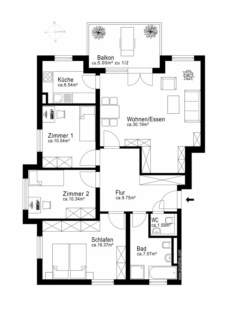 Aigner Immobilien GmbH - Immobilienangebot - 85221 Dachau - Dachau-Stadt - Etagenwohnung - Sehr gut geschnittene 4-Zimmer Wohnung mit Balkon in zentraler Lage in Dachau!