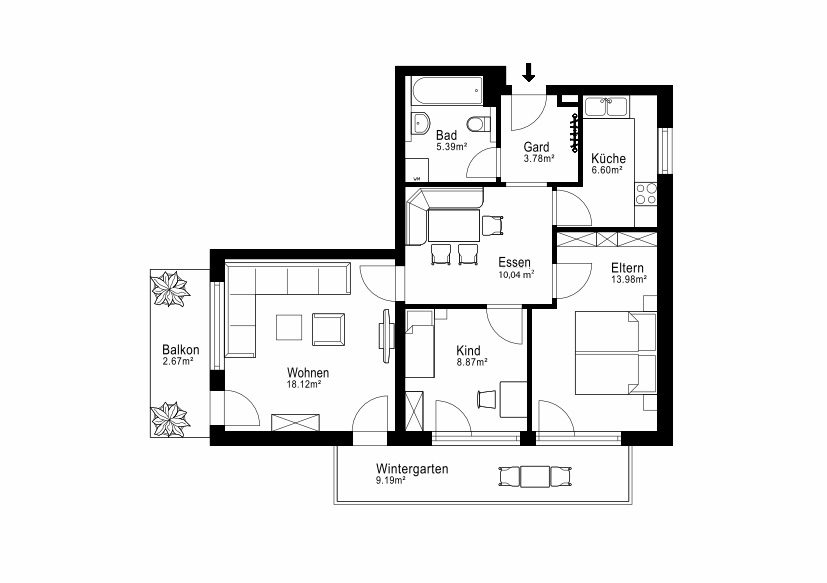 Aigner Immobilien GmbH - Immobilienangebot - 85356 Freising - Freising-Stadt - Dachgeschosswohnung - Helle und gut geschnittene 3-Zimmer-Wohnung mit Wohlfühlcharakter in Freising
