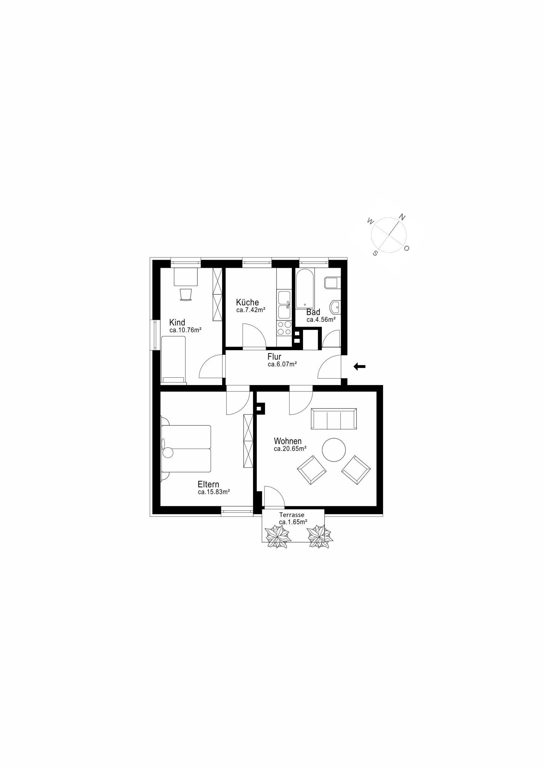 Aigner Immobilien GmbH - Immobilienangebot - 85521 Ottobrunn - Ottobrunn - Etagenwohnung - Gepflegte und gut geschnittene 3 Zimmer Wohnung als Kapitalanlage im Herzen Ottobrunns!