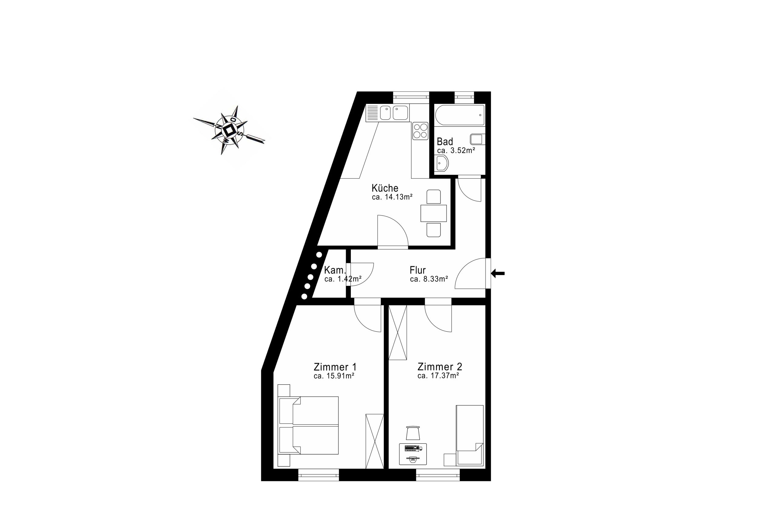 Aigner Immobilien GmbH - Immobilienangebot - 81547 München - Giesing - Etagenwohnung - Erstbezug: Frisch sanierte 2,5-Zimmer-Wohnung am Wettersteinplatz