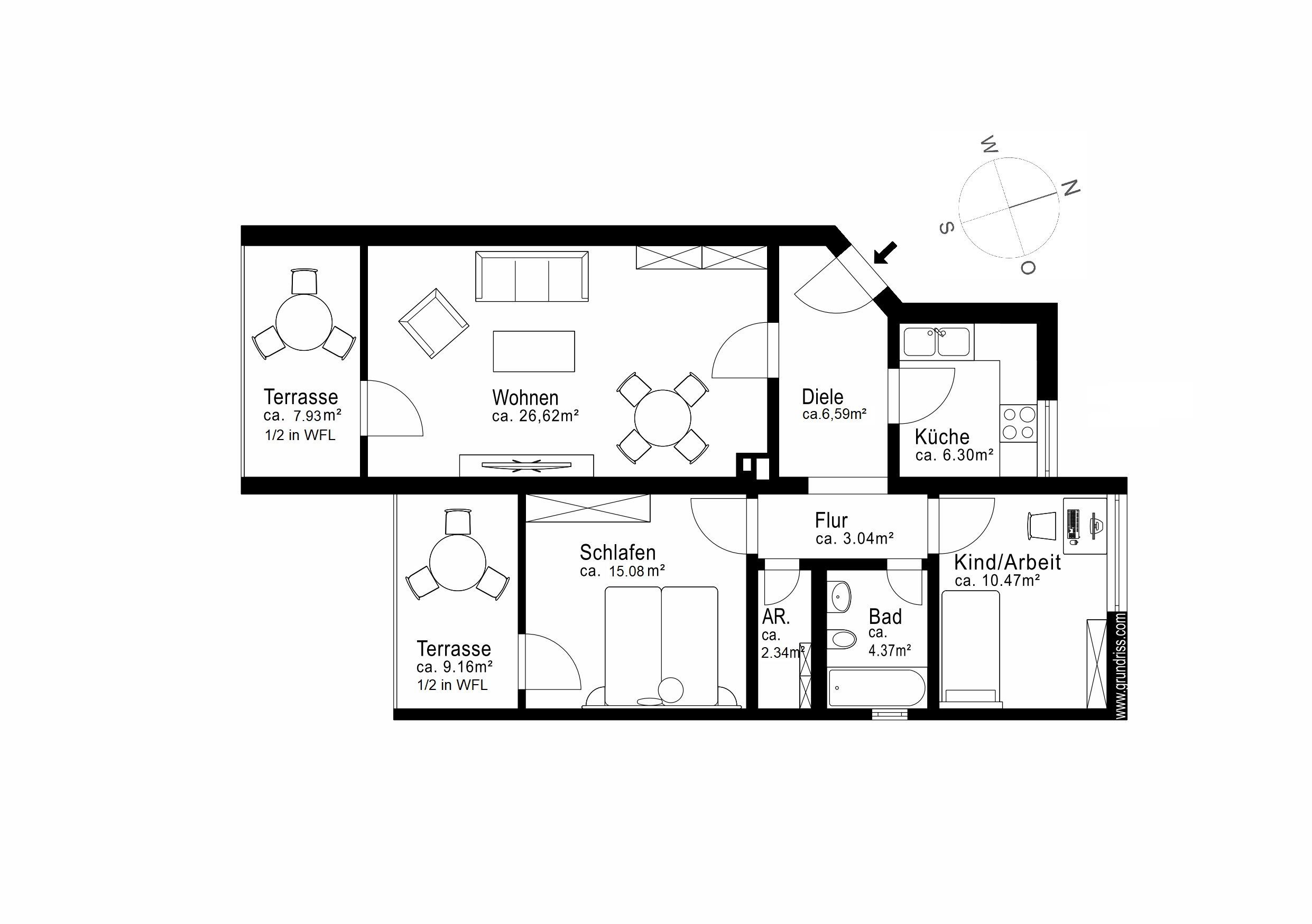 Aigner Immobilien GmbH - Immobilienangebot - 82223 Eichenau - Eichenau - Etagenwohnung - Helle 3-Zimmer-Wohnung mit zwei Balkonen und perfekter Anbindung in Eichenau