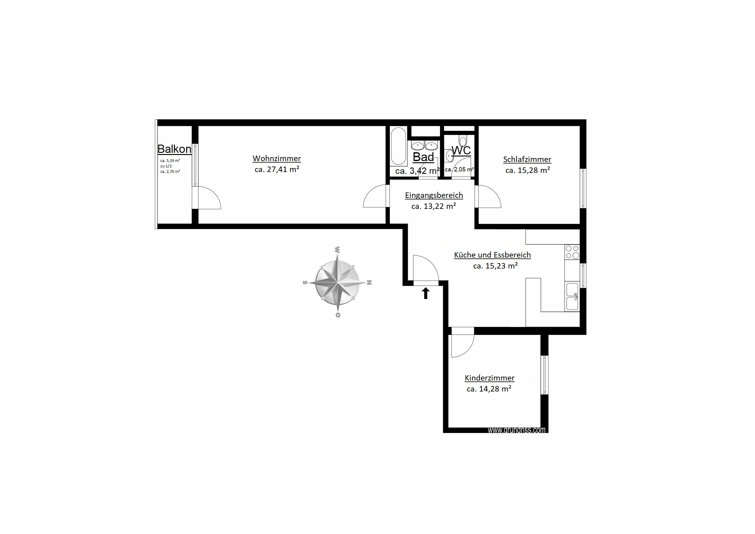 Aigner Immobilien GmbH - Immobilienangebot - 80993 München - Moosach - Etagenwohnung - Wohnen am Moosacher St.-Martins-Platz: Helle 3,5-Zimmer-Wohnung mit Süd-Balkon