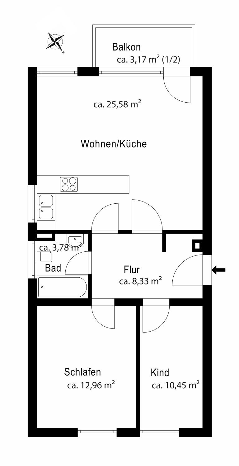 Aigner Immobilien GmbH - Immobilienangebot - 80686 München - Laim - Hochparterre - Vermietete 3-Zimmer-Wohnung in Laim mit Südwestbalkon und gepflegtem Wohnambiente