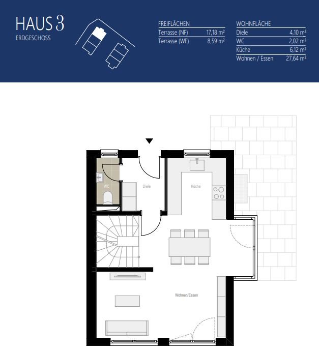 Aigner Immobilien GmbH - Immobilienangebot - 81249 Lochhausen - Lochhausen - Reiheneckhaus - Haus 3: Neubau mit Konzept – Stilvolle 3-Spänner für Familien und Individualisten