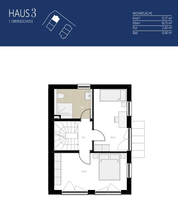 Aigner Immobilien GmbH - Immobilienangebot - 81249 Lochhausen - Lochhausen - Reiheneckhaus - Haus 3: Neubau mit Konzept – Stilvolle 3-Spänner für Familien und Individualisten