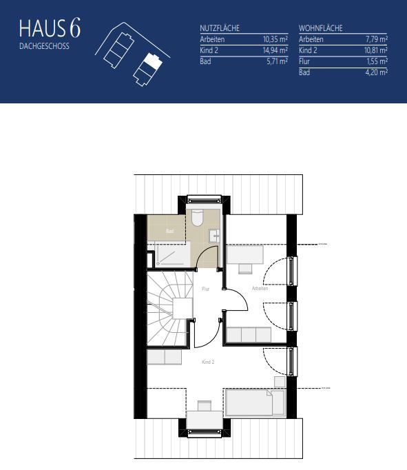 Aigner Immobilien GmbH - Immobilienangebot - 81249 Lochhausen - Lochhausen - Reiheneckhaus - Haus 6: Neubau mit Konzept – Stilvolle 3-Spänner für Familien und Individualisten