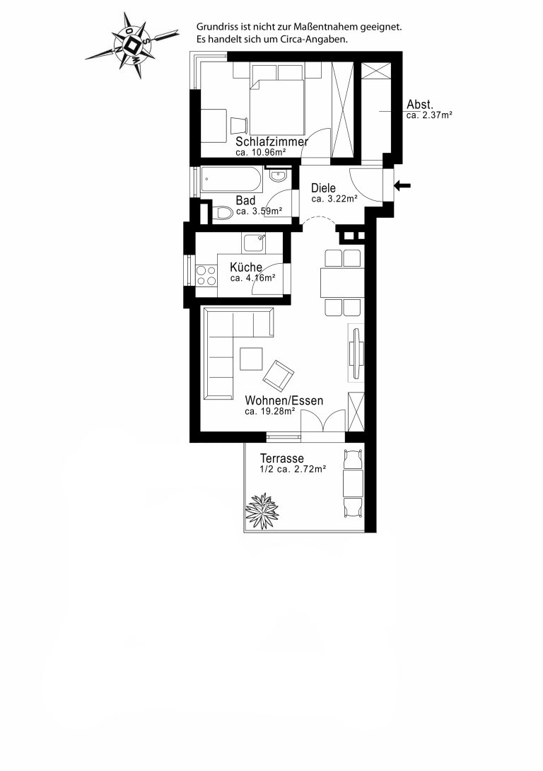 Aigner Immobilien GmbH - Immobilienangebot - 81241 München - Pasing - Erdgeschosswohnung - Renditestarke 2-Zimmer-Wohnung mit gesichertem Mietverhältnis