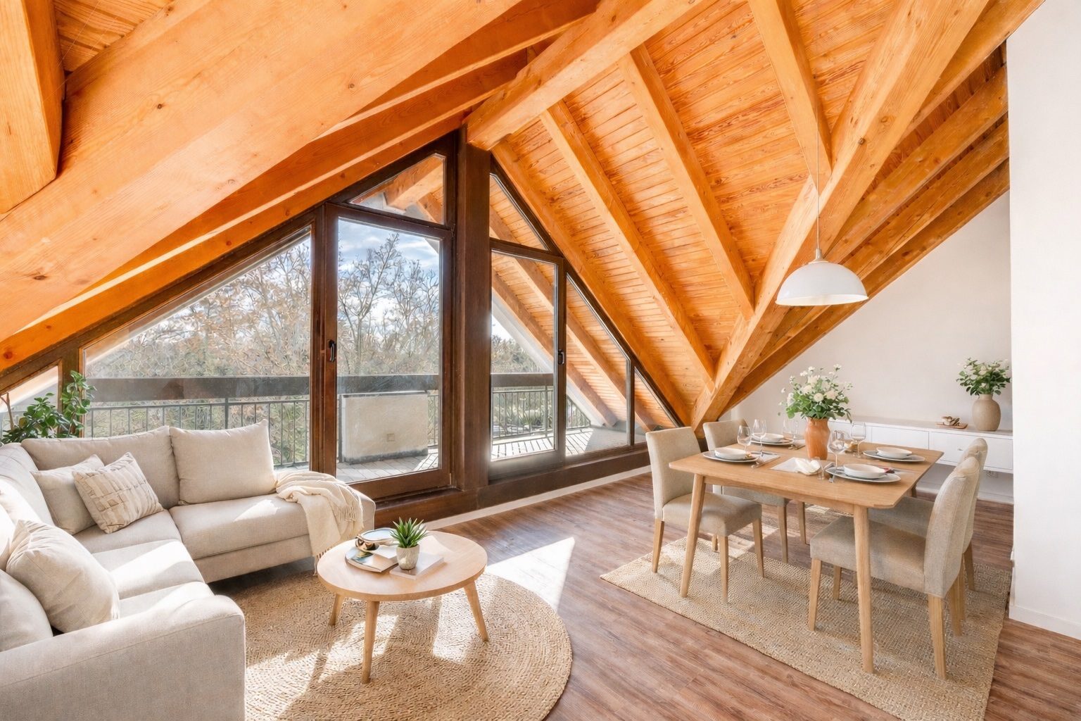 000KurzVirtuelles Home-Staging – KI generiert Aigner Immobilien GmbH - Immobilienangebot - 82152 Krailling - Krailling - Dachgeschosswohnung - Moderne Dachgeschosswohnung mit Blick über die Würm!