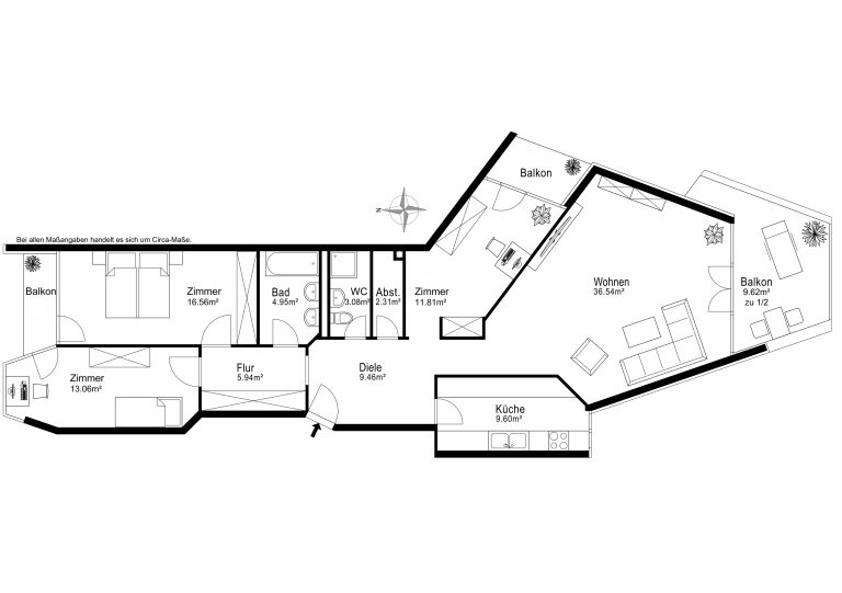 Aigner Immobilien GmbH - Immobilienangebot - 80637 München - Neuhausen - Etagenwohnung - Großzügige 4-Zimmer-Wohnung mit 3 Balkonen und Grünblick in begehrter Neuhauser Lage