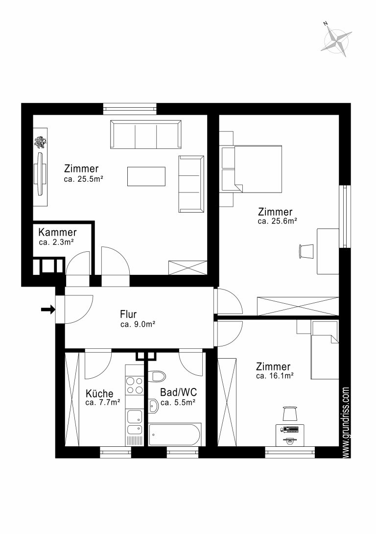 Aigner Immobilien GmbH - Immobilienangebot - 80797 München - Neuhausen - Etagenwohnung - Großzügig wohnen, zentral leben: 3-Zimmer-Wohnung in bester Lage