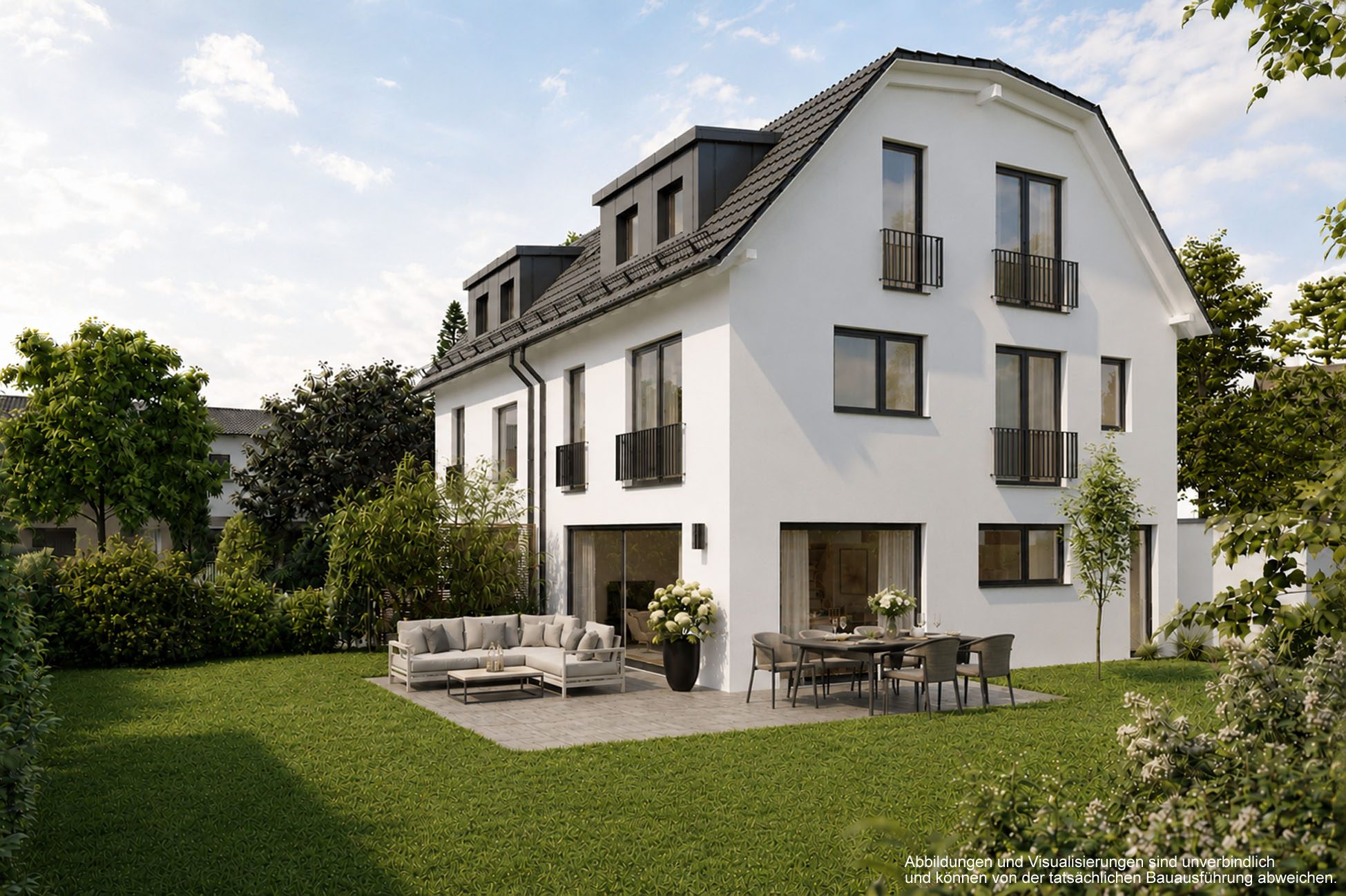 Aigner Immobilien GmbH - Immobilienangebot - 81827 München - Waldtrudering - Doppelhaushälfte - Familienglück im Neubau: Großzügige Doppelhaushälfte mit Energieeffizienz A+ und Süd-/ Ostgarten
