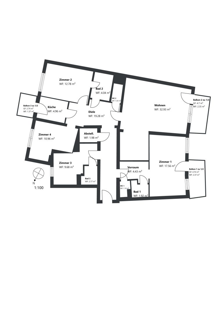 Aigner Immobilien GmbH - Immobilienangebot - 80799 München - Maxvorstadt - Etagenwohnung - Familiengerechte 5-Zimmer-Wohnung in sehr zentraler Lage – sanierungsbedürftig mit viel Potenzial