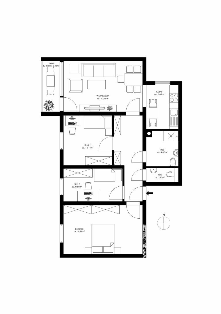 Aigner Immobilien GmbH - Immobilienangebot - 81243 München - Aubing - Etagenwohnung - Viel Raum zum Wohlfühlen: Attraktive 4-Zimmer-Wohnung mit Loggia und Weitblick
