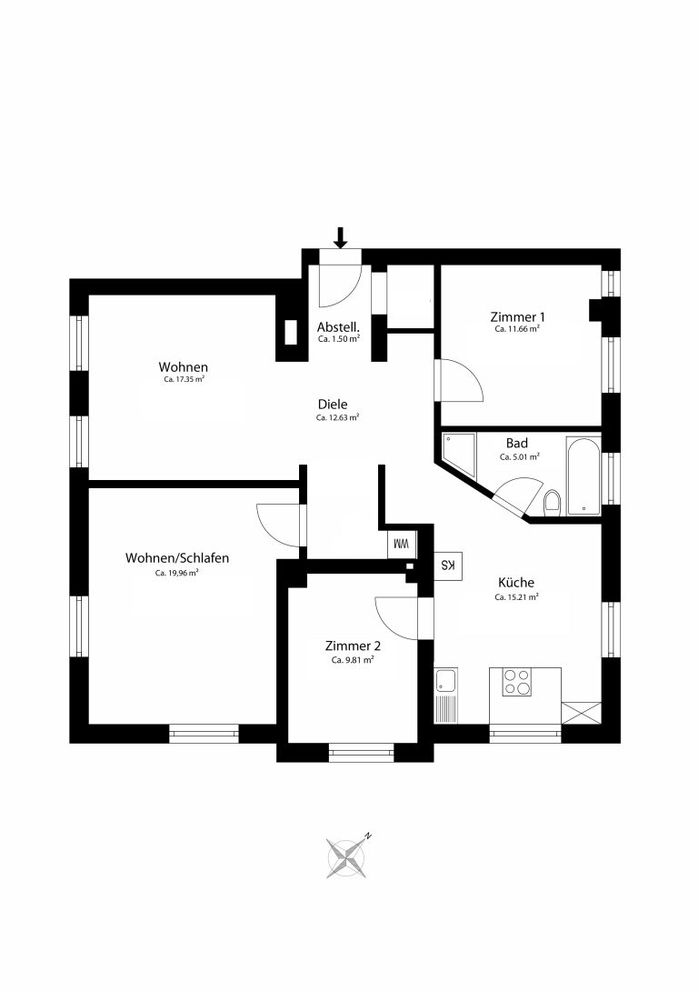 Aigner Immobilien GmbH - Immobilienangebot - 85221 Dachau - Dachau-Stadt - Erdgeschosswohnung - Charmante 3,5-Zimmer-Hochparterrewohnung im zentrumsnahen Altbau