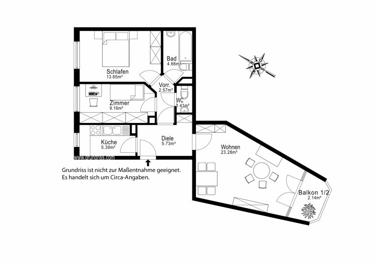 Aigner Immobilien GmbH - Immobilienangebot - 80636 München - Neuhausen - Etagenwohnung - Bezugsfreie 3-Zimmer-Wohnung in Neuhausen mit Balkon und viel Tageslicht
