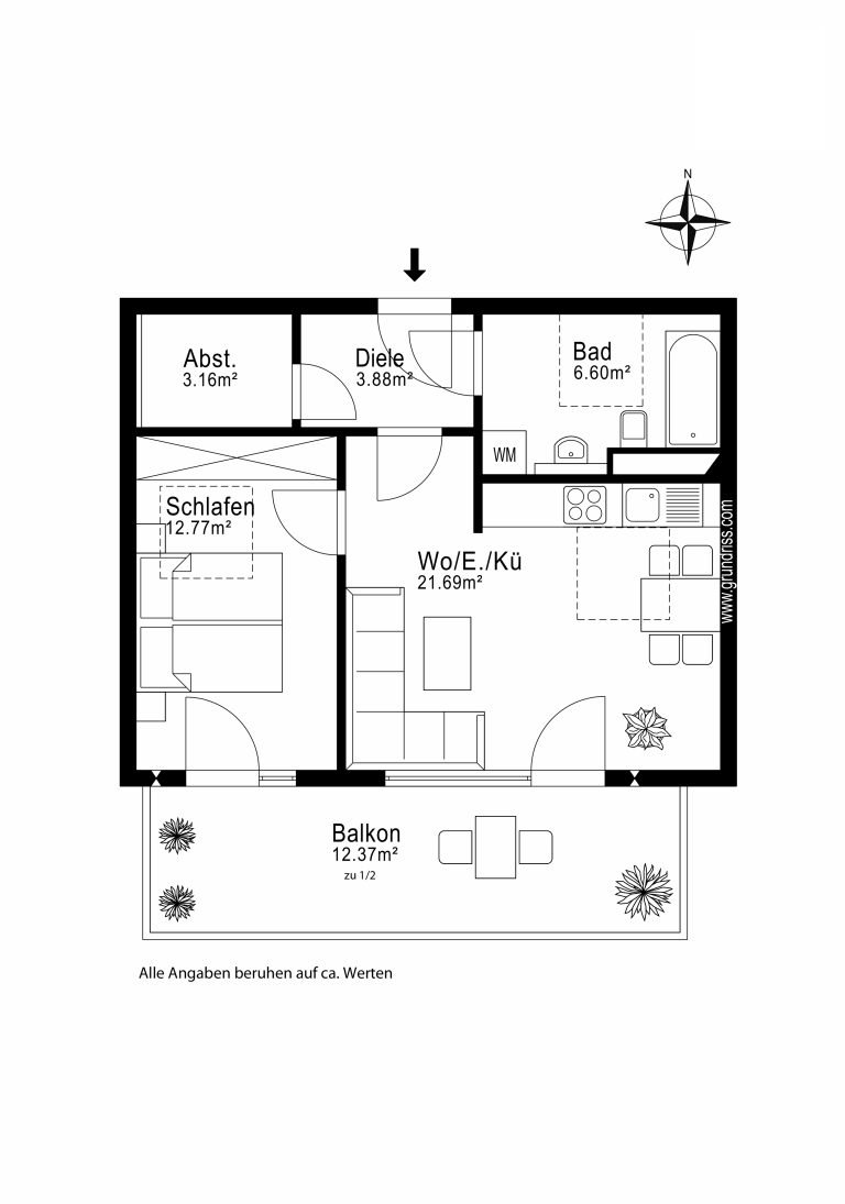 Aigner Immobilien GmbH - Immobilienangebot - 81241 München - Pasing - Etagenwohnung - Stilvoll wohnen in Pasing – mit offenem Wohnkonzept und weitläufigem Südbalkon