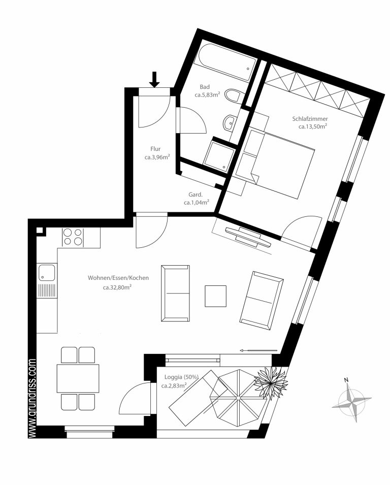 Aigner Immobilien GmbH - Immobilienangebot - 80634 München - Neuhausen - Etagenwohnung - Neuwertige, ideal geschnittene Wohnung mit Süd-Loggia in Neuhausen