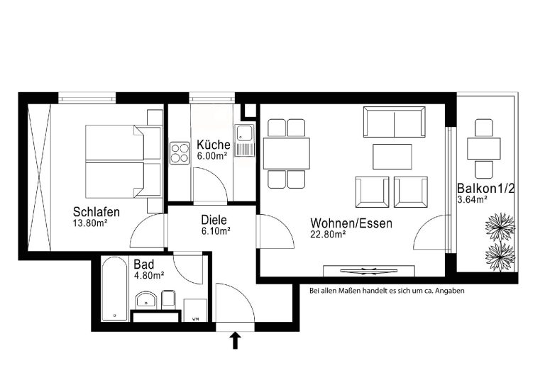 Aigner Immobilien GmbH - Immobilienangebot - 81377 München - Hadern - Etagenwohnung - Selbstbezug oder Kapitalanlage: Renovierte 2 Zimmer Wohnung mit Balkon / Klinikum Großhadern