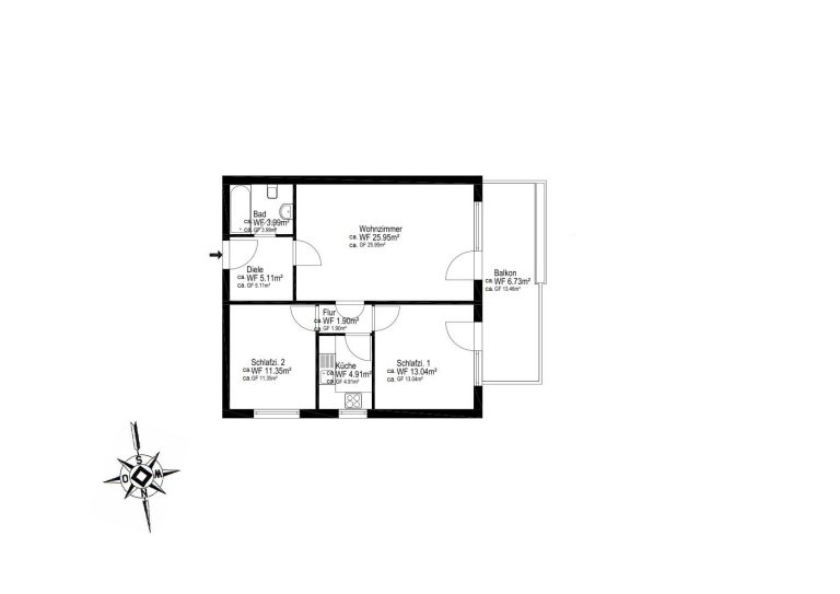 Aigner Immobilien GmbH - Immobilienangebot - 80689 München - Laim - Etagenwohnung - Blick ins Grüne: 3-Zimmer-Wohnung mit großem Westbalkon in Laim
