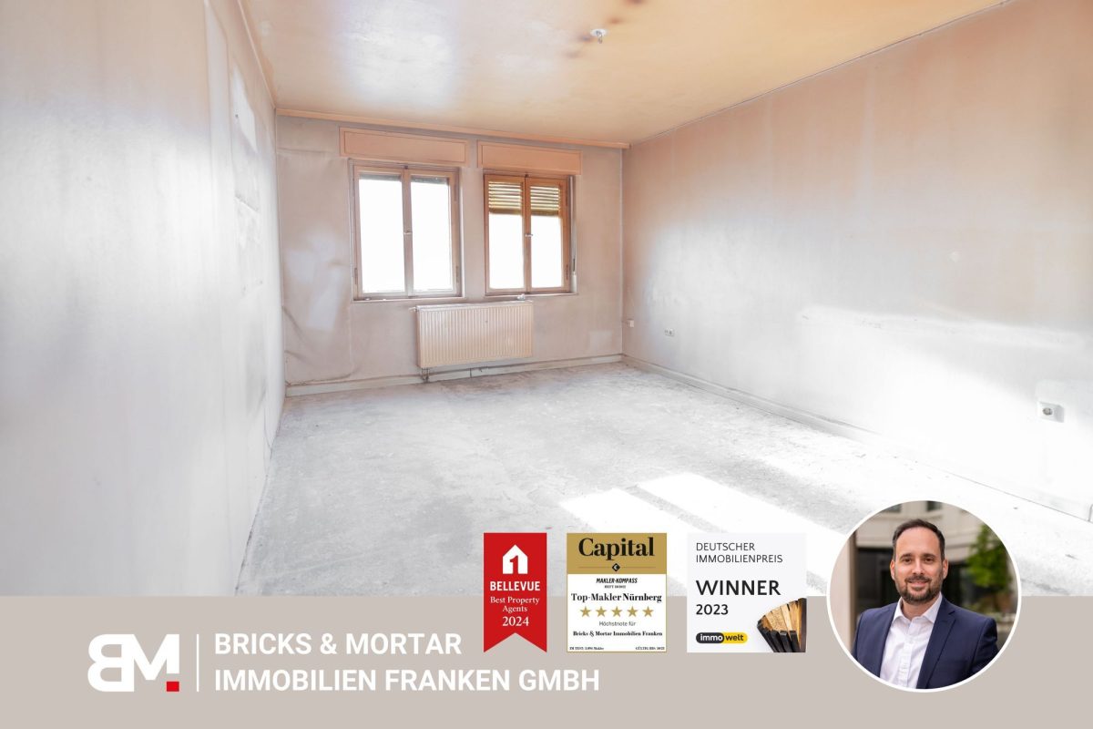 Immobilienangebot - Nürnberg - Alle - Kreativ entfalten in Gärten hinter der Veste: 3-Zimmer-Wohnung in Top-Lage voller Möglichkeiten