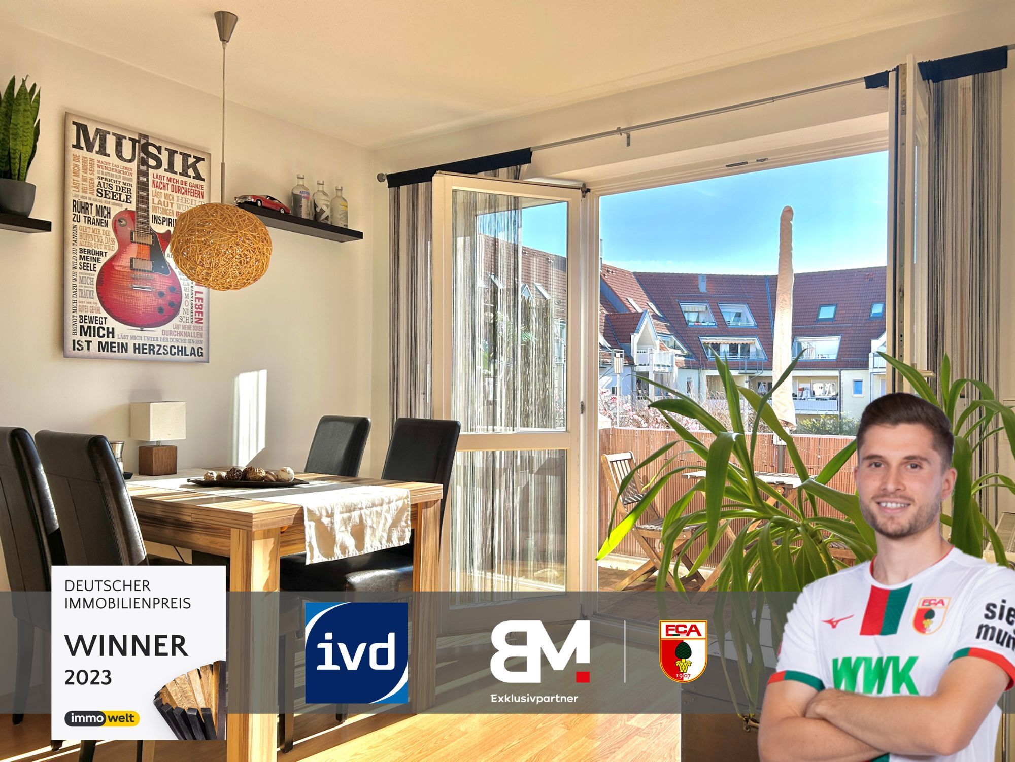Immobilienangebot - Augsburg / Haunstetten - Alle - Wunderschöne 2-Zimmer Wohnung in Augsburg-Haunstetten mit Balkon und Tiefgaragenstellplatz -56m²