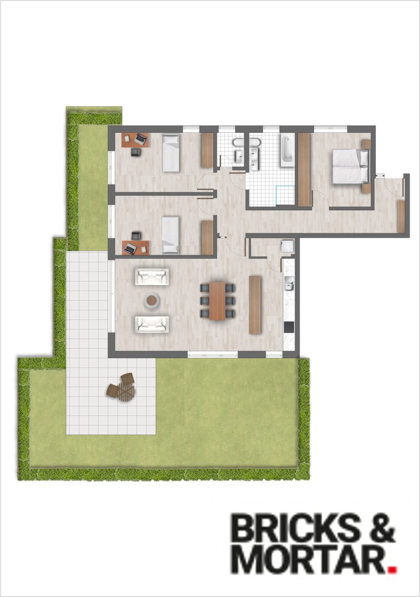 Immobilienangebot - Augsburg - Alle - Erdgeschoss Wohnung mit 4 Zimmern und Terrasse