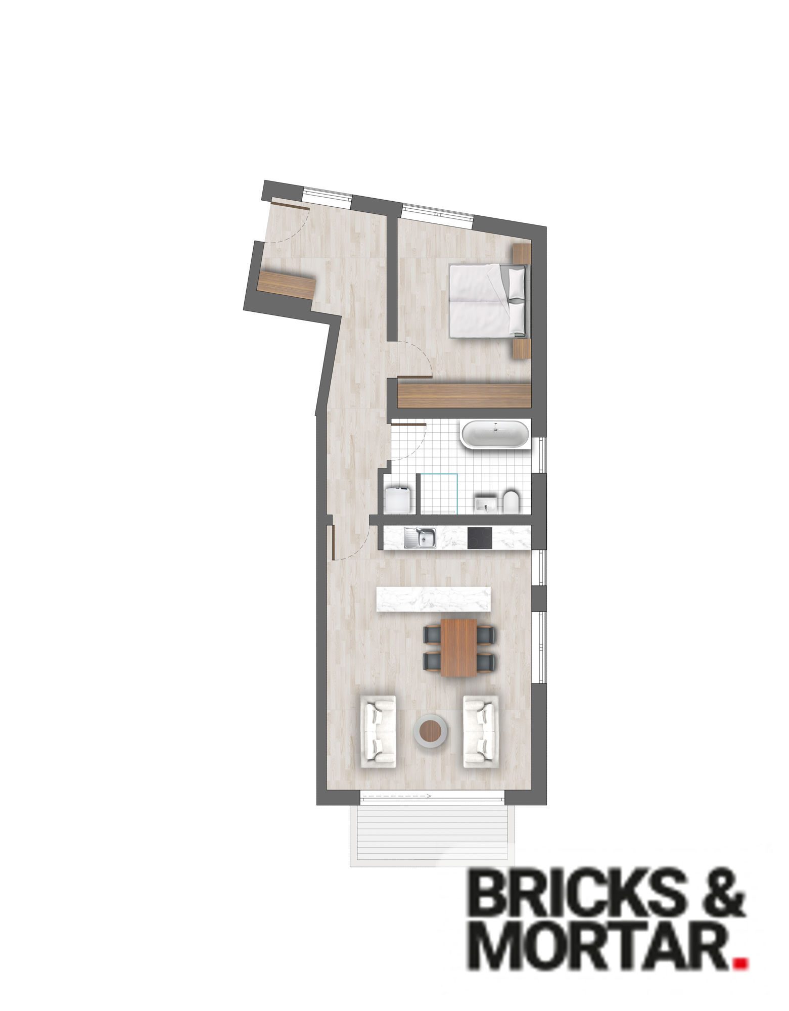 Immobilienangebot - Augsburg - Alle - Zwei-Zimmer Wohnung im 1.OG mit Balkon