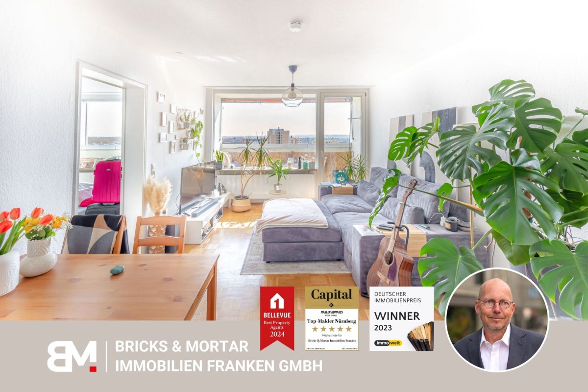 Immobilienangebot - Erlangen - Alle - 3-Zimmerwohnung im 13. OG mit traumhaften Ausblick über Erlangen