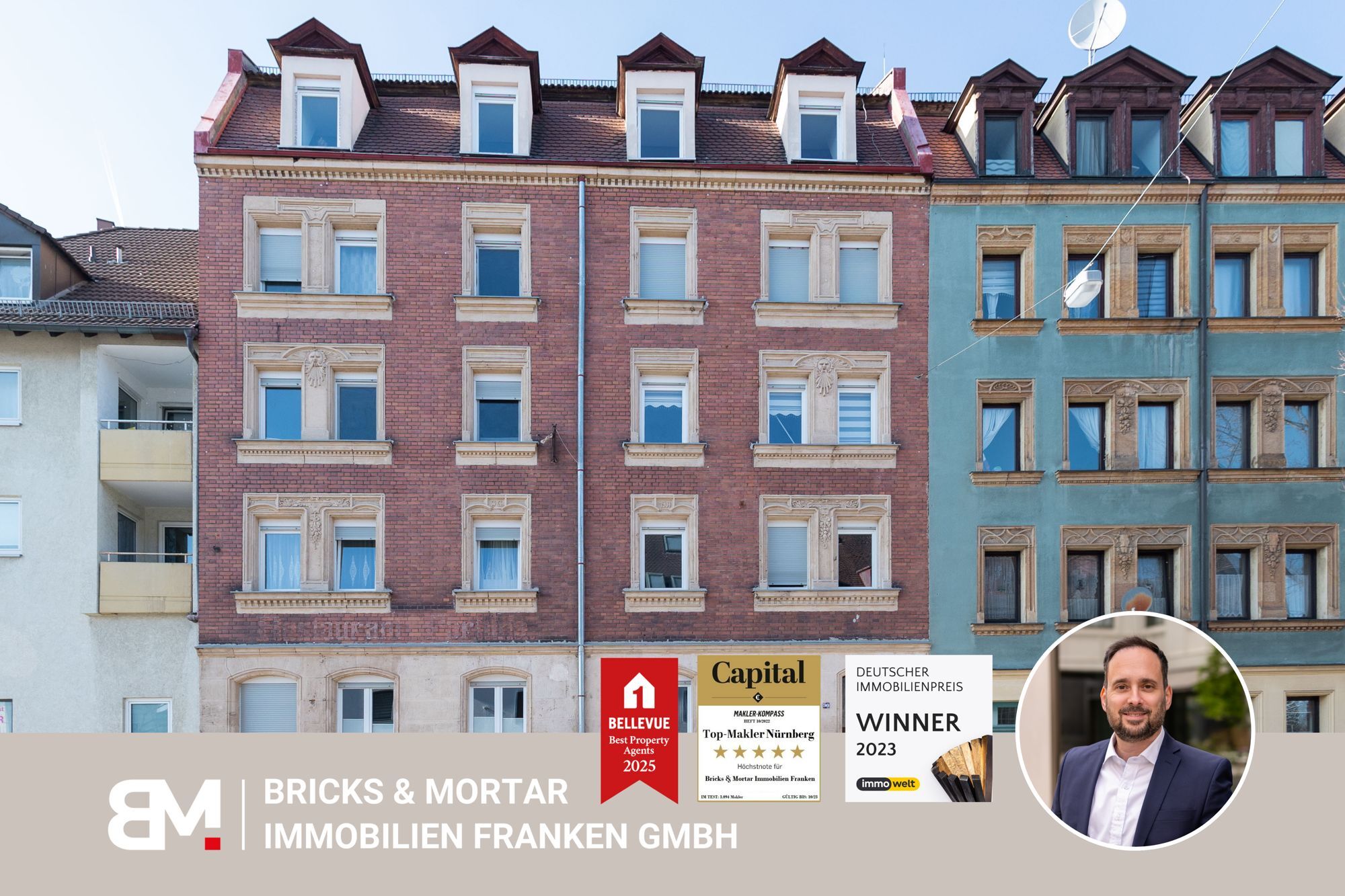 Immobilienangebot - Nürnberg - Alle - Kernsanierter Altbau trifft auf Rendite - Stilvolle 2-Zimmer-Wohnung mit Balkon und Einbauküche