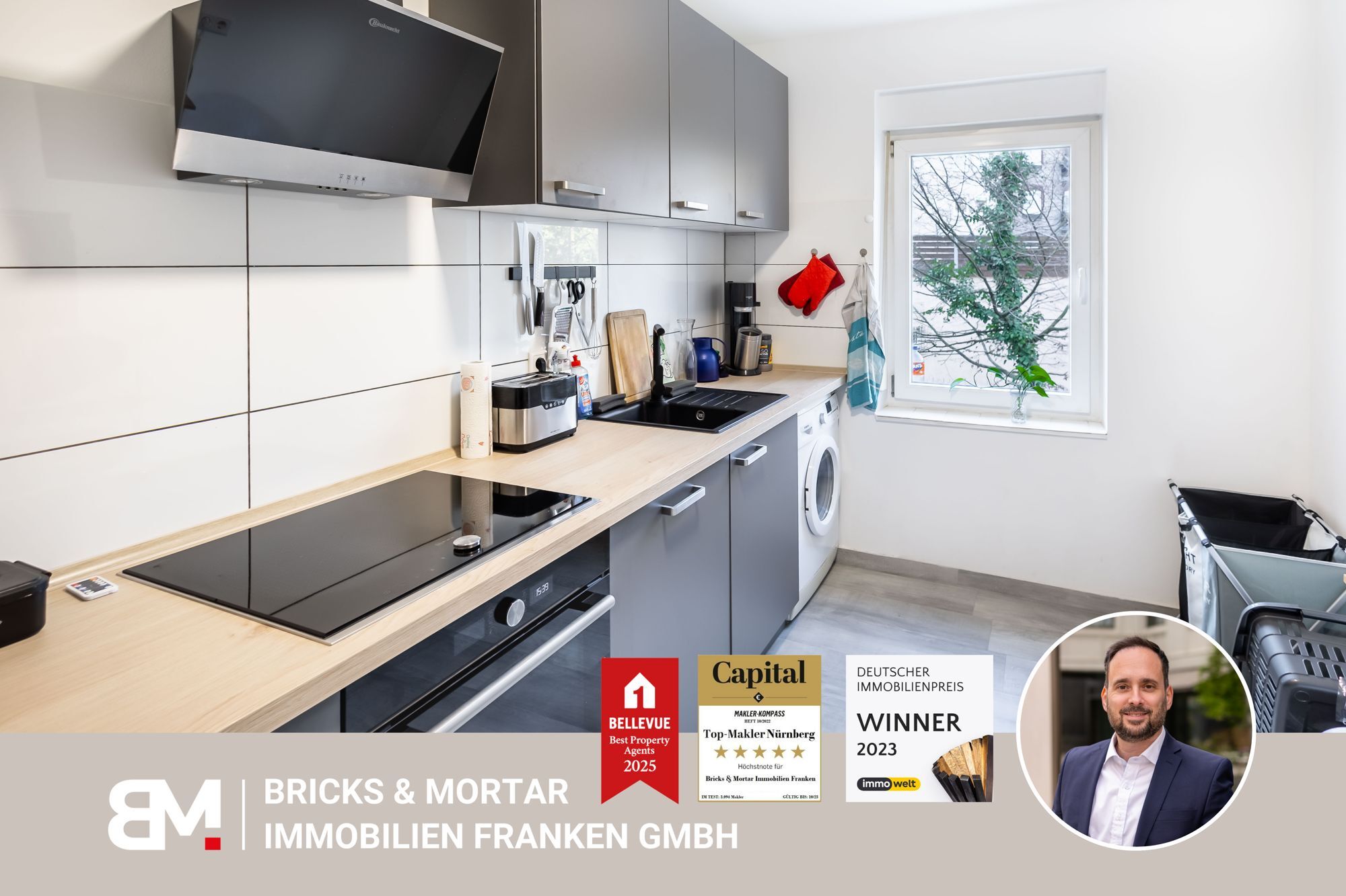 Immobilienangebot - Nürnberg - Alle - Kapitalanlage in stilvollem Ambiente - kernsanierte 2-Zimmer-Altbauwohnung mit Balkon und EBK