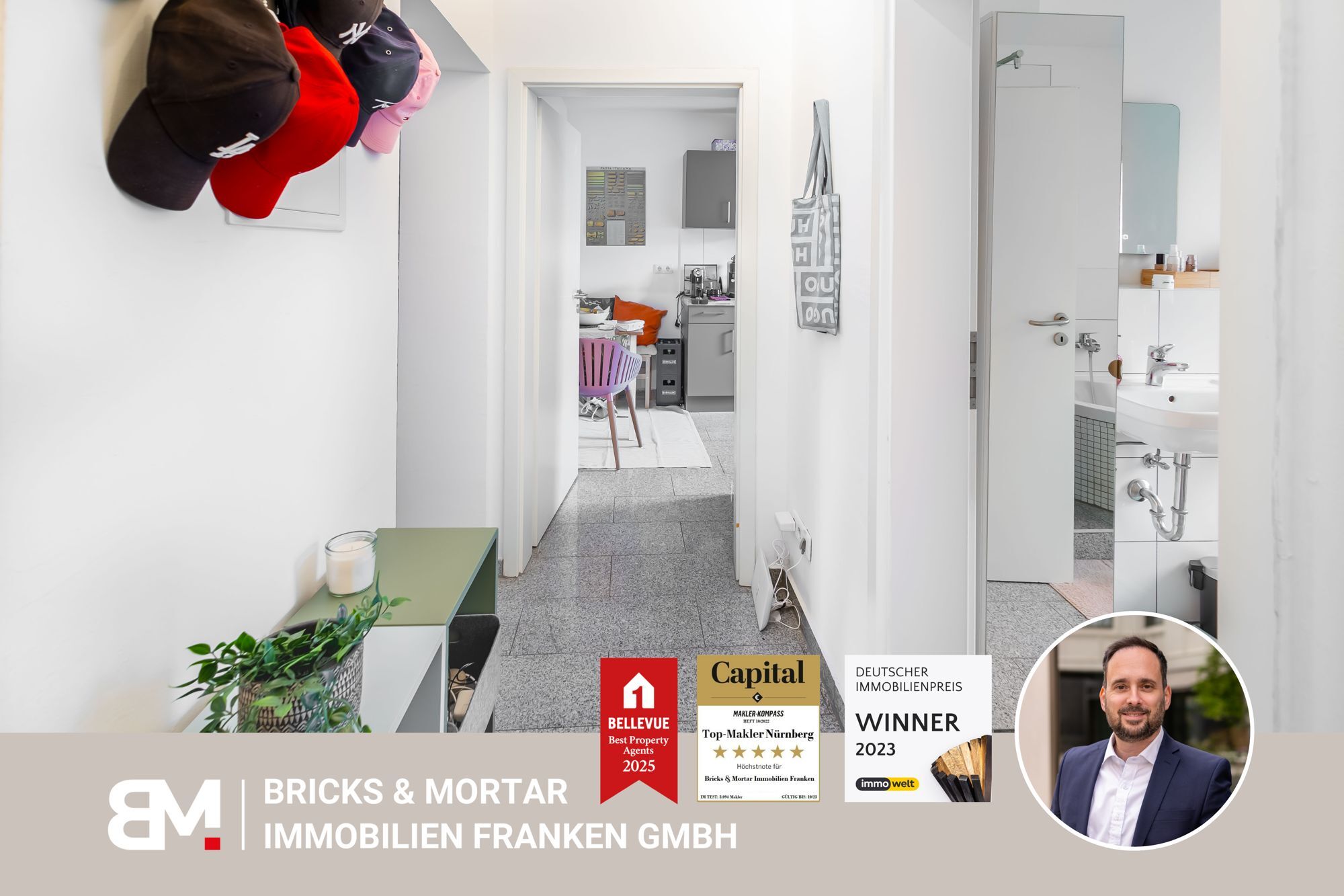 Immobilienangebot - Nürnberg - Alle - Kernsaniertes Altbaujuwel - Investitionspotenzial in einer 2-Zimmerwohnung mit Balkon & Einbauküche