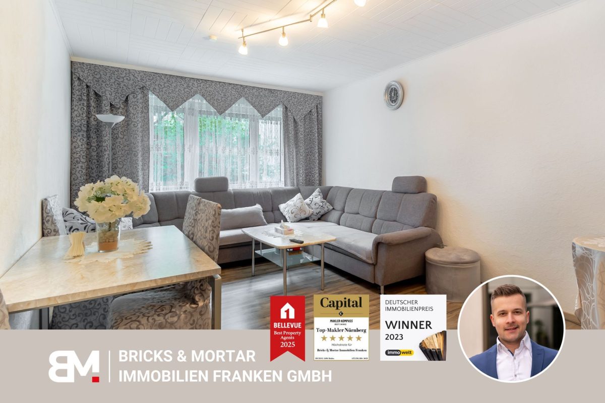 Immobilienangebot - Nürnberg - Alle - 3-Zimmer-Wohnung mit Süd-Balkon – ruhig gelegen, gut vermietet