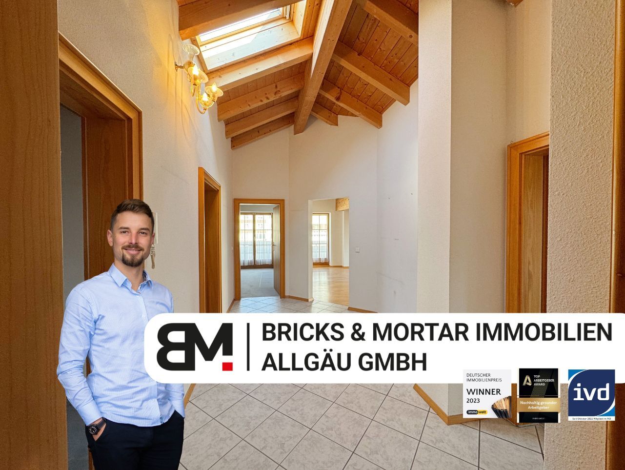 Immobilienangebot - Sonthofen - Alle - Lichtdurchflutete DG-Wohnung im Allgäuer Stil mit Alpenblick