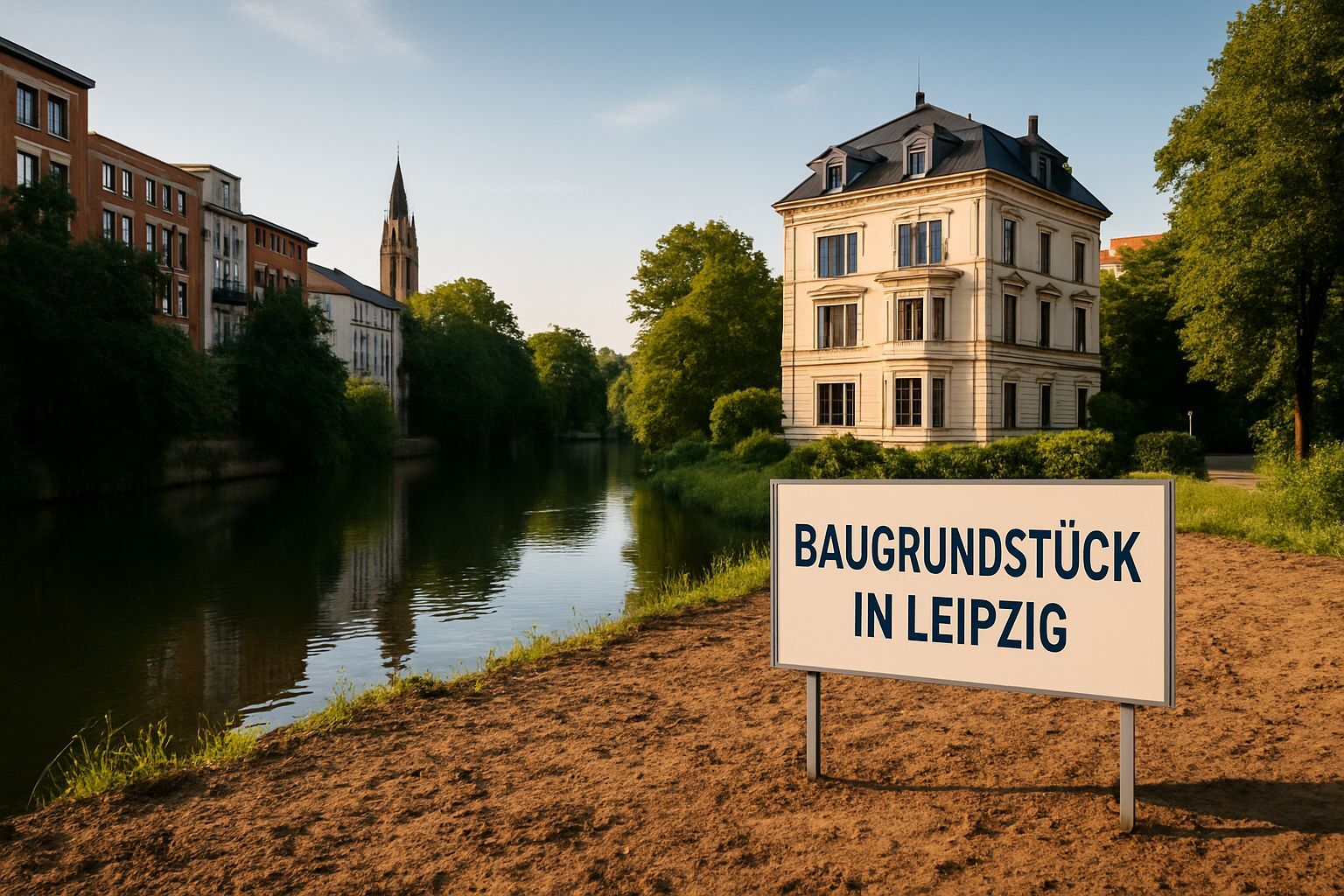 Immobilienangebot - Leipzig - Grundstücke - 2000 m² Filetbaugrundstück am Karl-Heine-Kanal