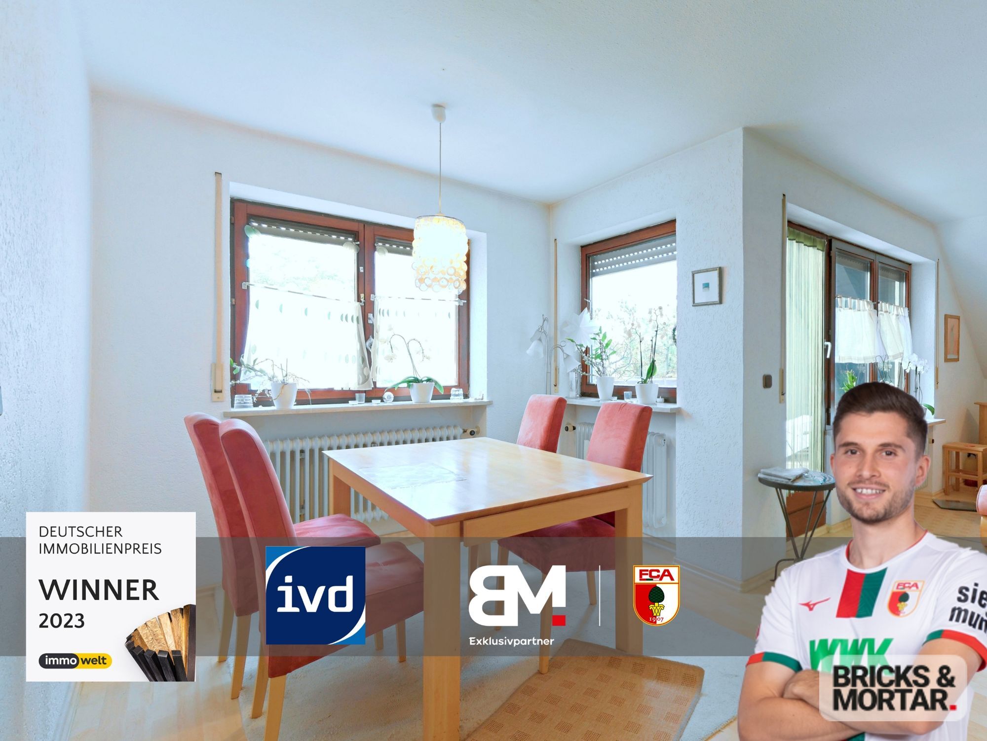 Immobilienangebot - Augsburg - Alle - Gepflegte DG-Wohnung mit Loggia, TG-Stellplatz & ausgebautem Dachspitz – Augsburg/Lechhausen