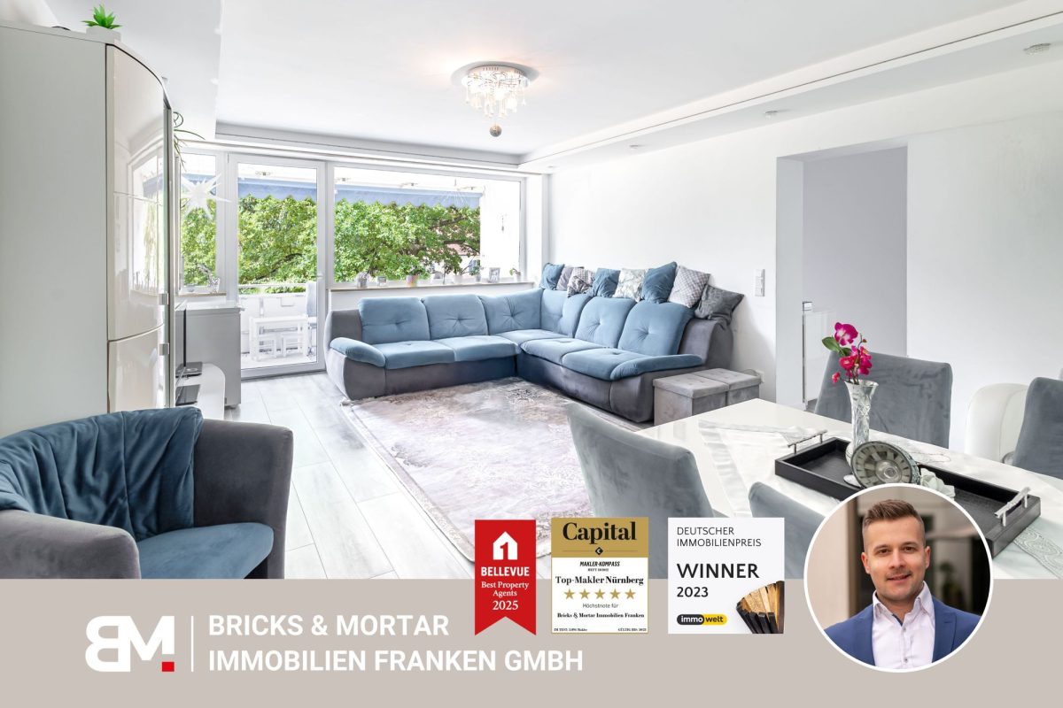 Immobilienangebot - Nürnberg - Alle - Moderne 4-Zimmer-Wohnung mit Balkon und Aufzug in der Gartenstadt Nürnberg